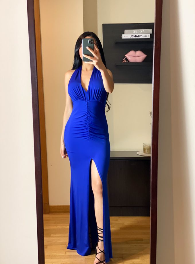Vestido Sirena Frunce Frontal
