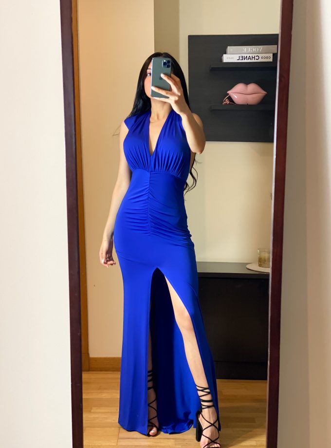 Vestido Sirena Frunce Frontal
