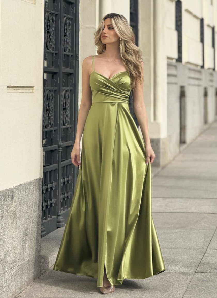Vestido Seda Escote Corazón - Imagen 37