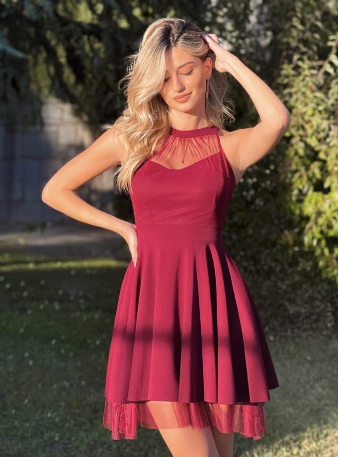 Vestido Halter Vuelo Tul