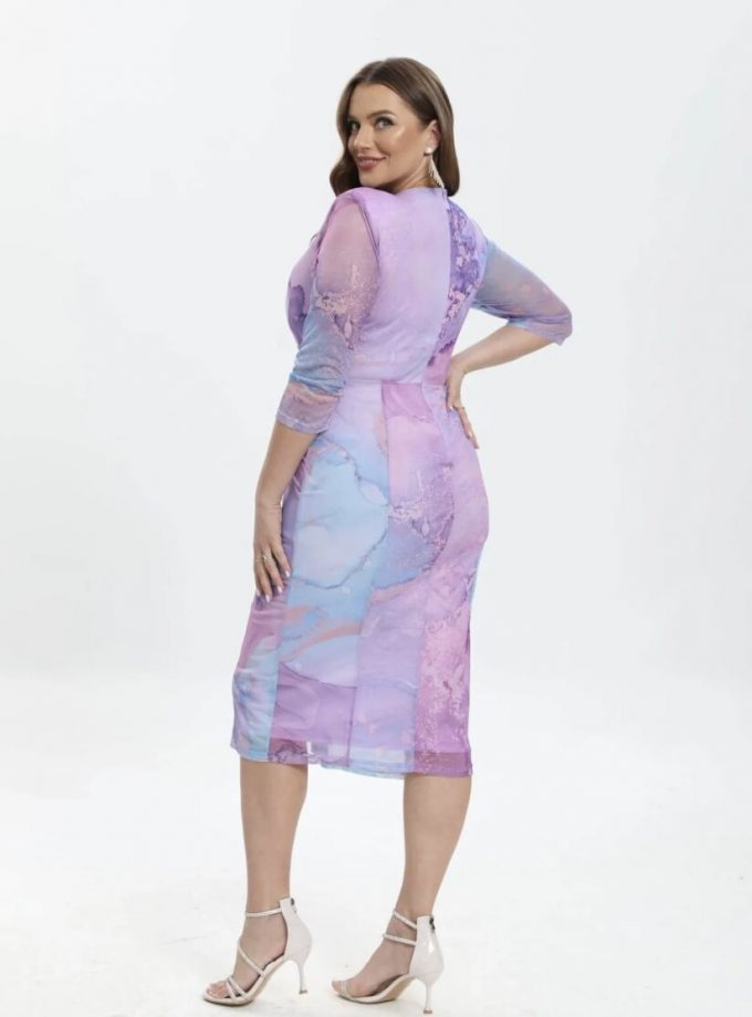 Vestido Estampado Nudo Curvy Midi