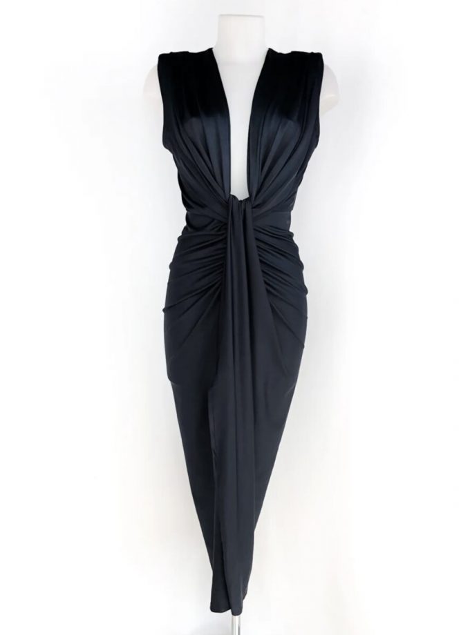 Vestido Seda Escote Nudo