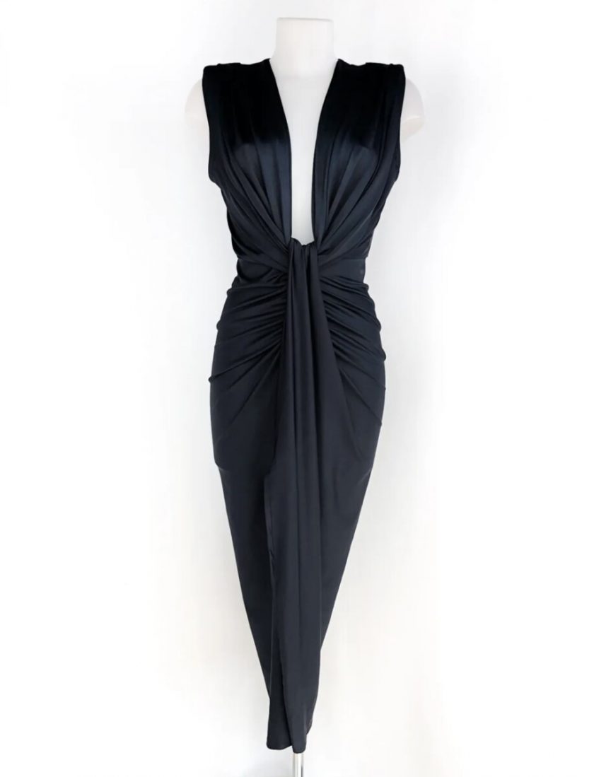 Vestido Seda Escote Nudo - Imagen 14