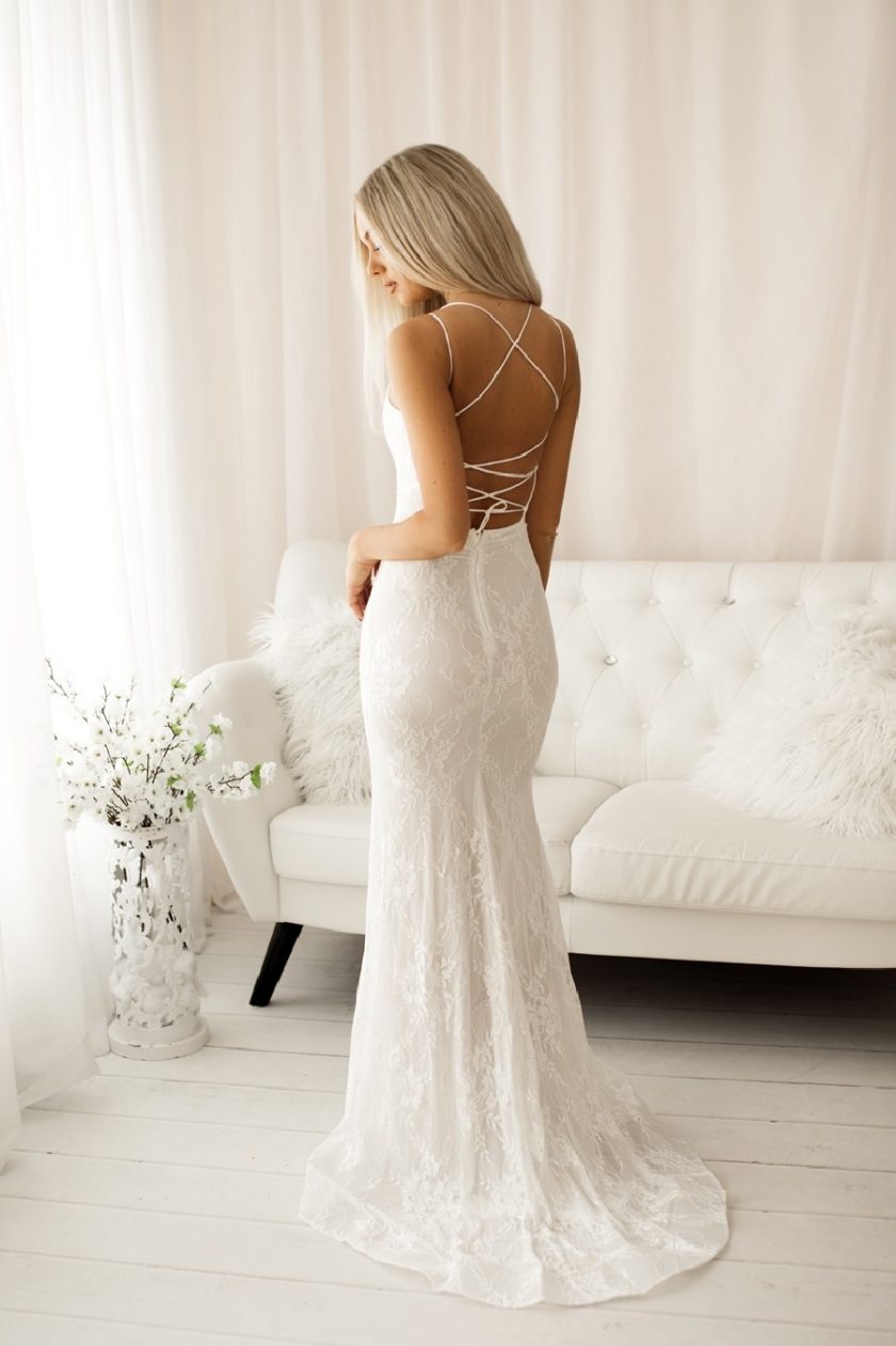 Vestido Sirena Espalda Cruzada - Imagen 5