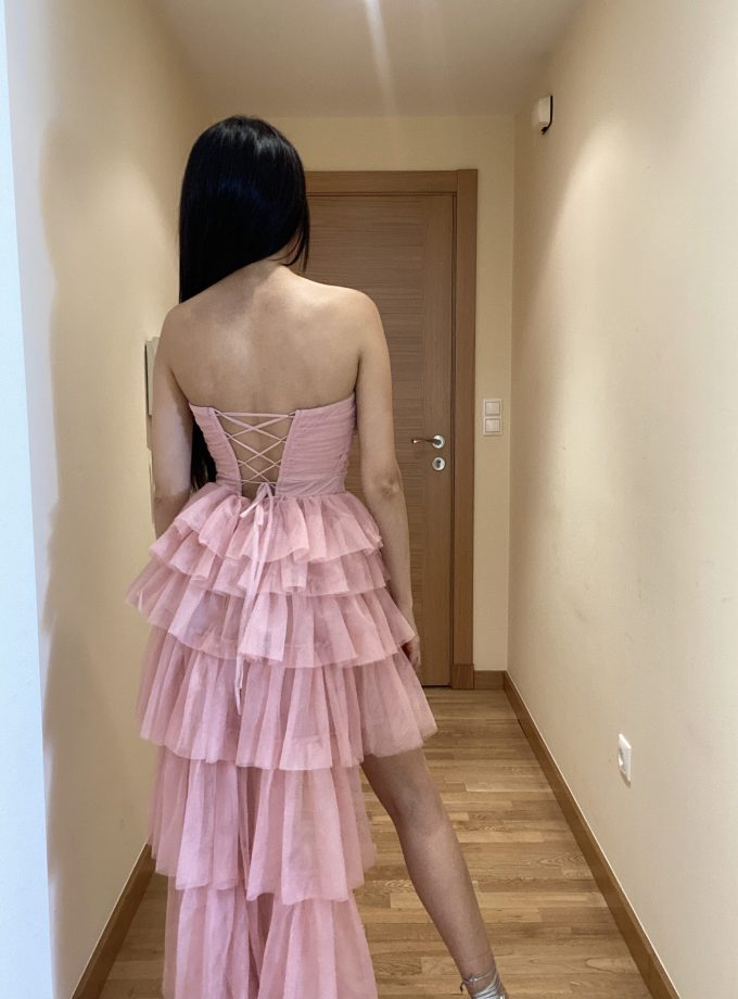 Vestido Tul Volantes Asimétrico