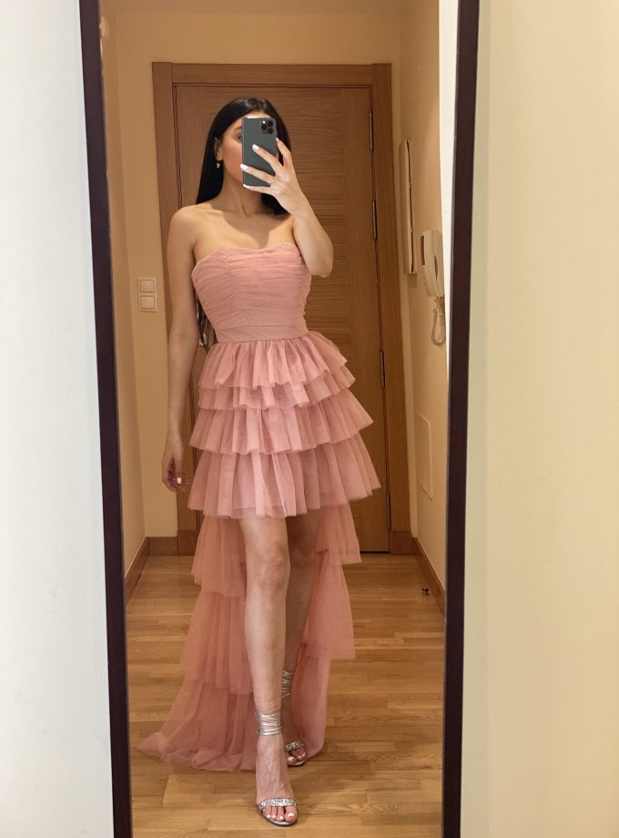 Vestido Tul Volantes Asimétrico