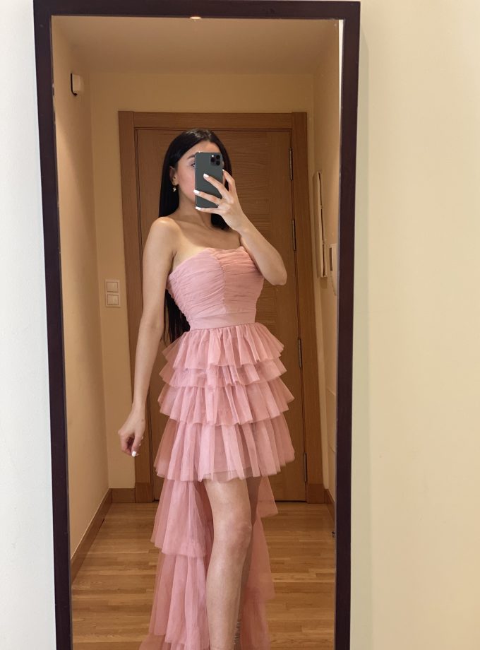 Vestido Tul Volantes Asimétrico