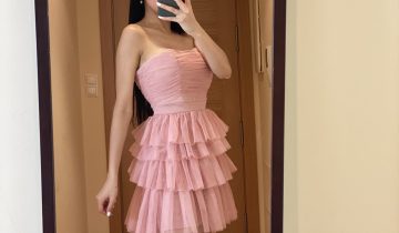 Vestido Tul Volantes Asimétrico
