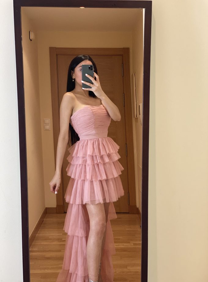 Vestido Tul Volantes Asimétrico