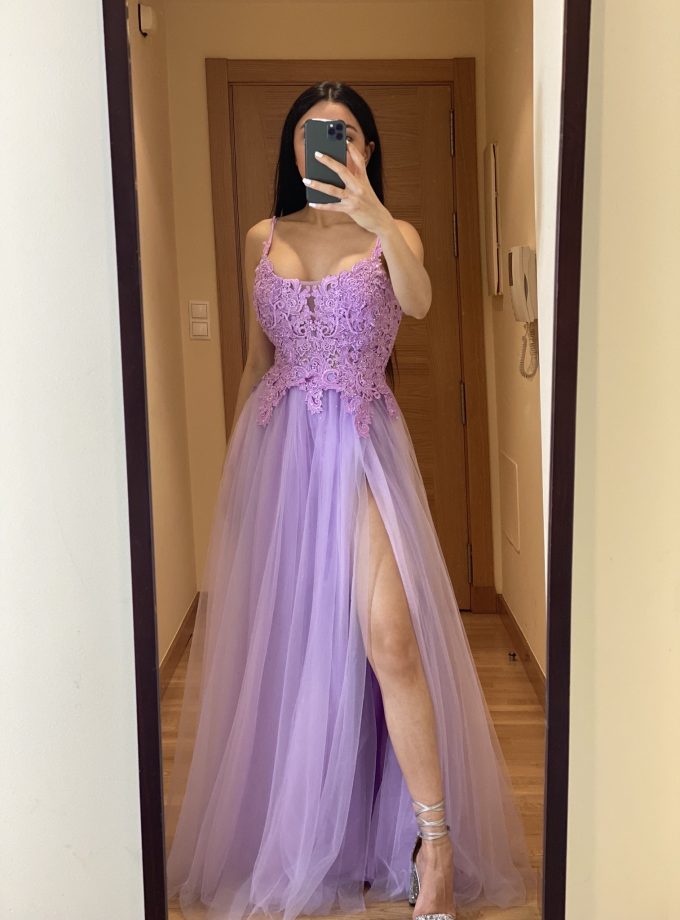 Vestido Tul Largo Abertura