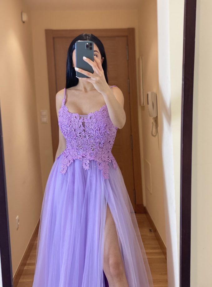 Vestido Halter Vuelo Tul