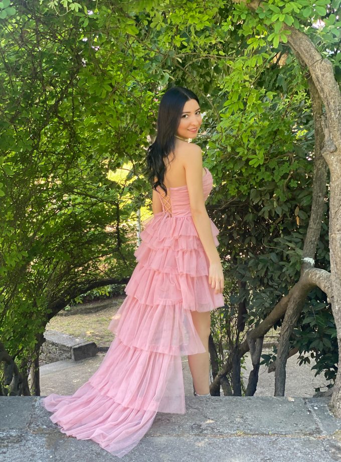 Vestido Tul Volantes Asimétrico