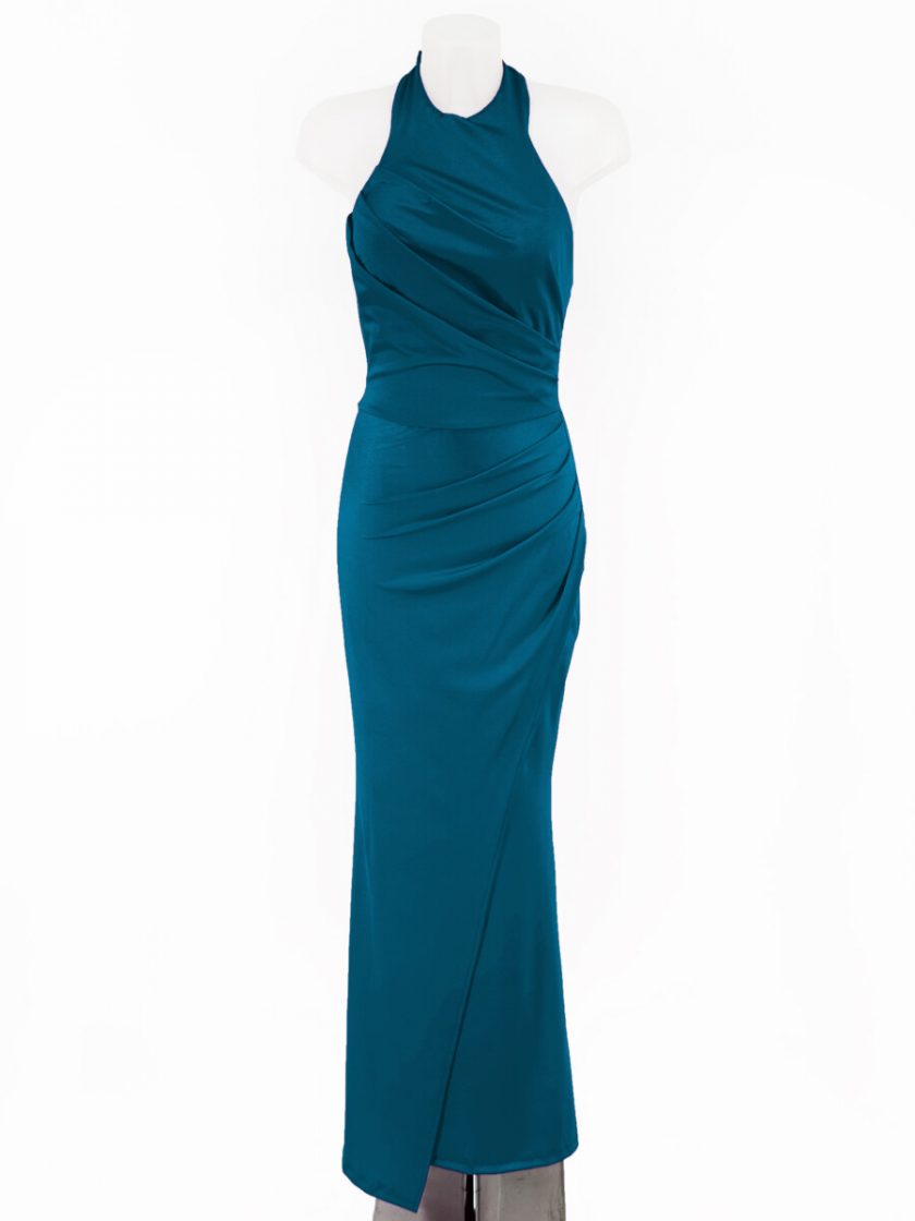 Vestido Seda Halter Drapeado - Imagen 21