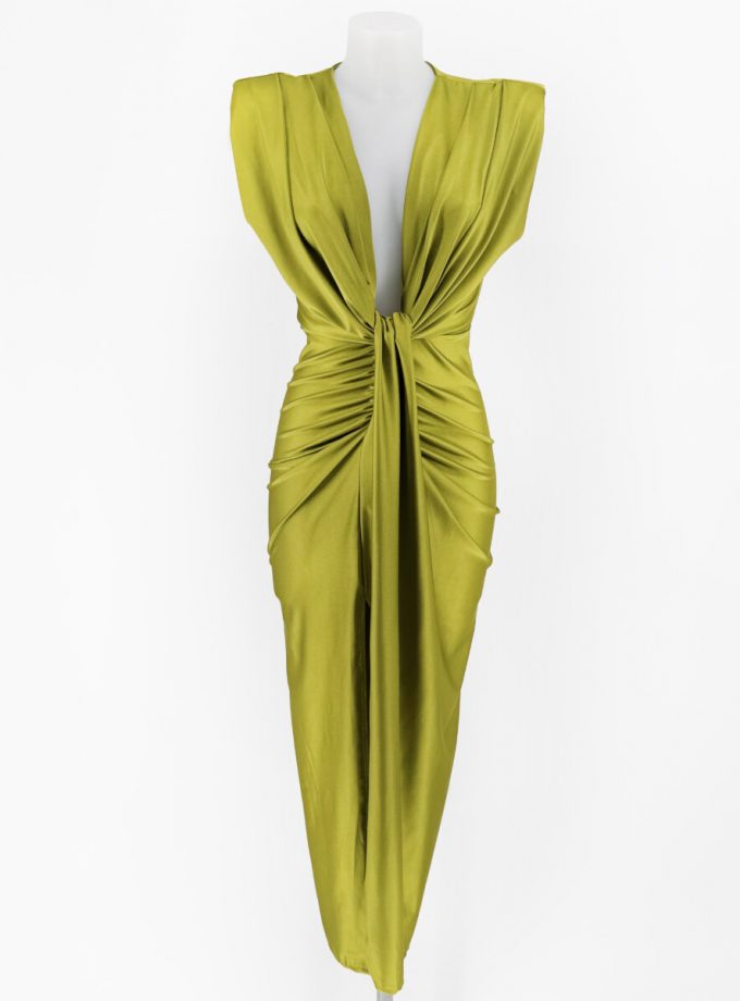 Vestido Seda Escote Nudo