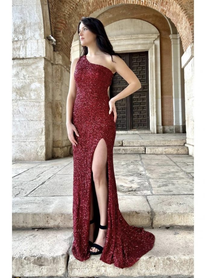 Vestido Lentejuelas Asimétrico