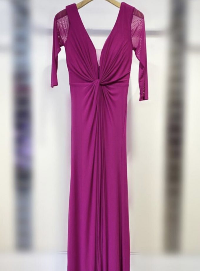 Vestido Nudo Mangas Traslúcidas