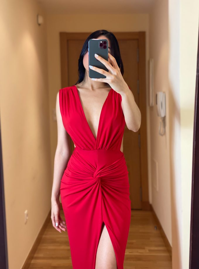 Vestido Espalda Nudo Frontal