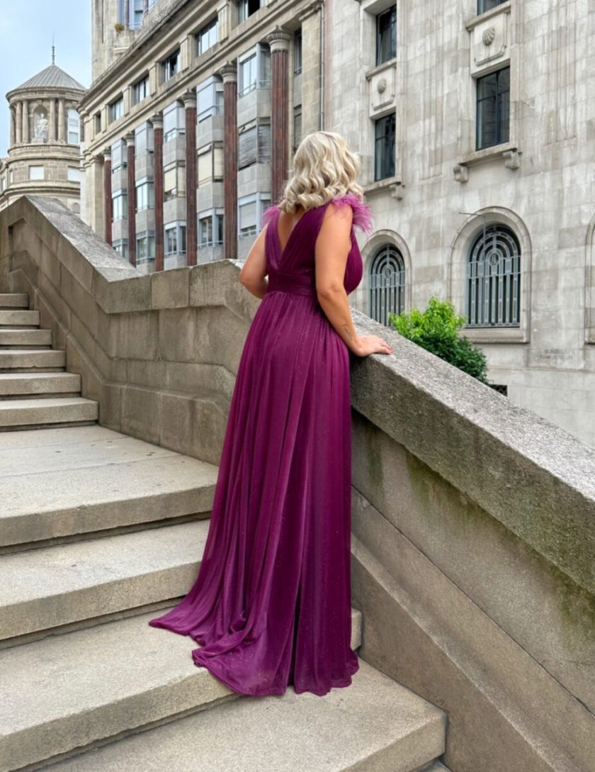 Vestido Plumas Hombros Curvy - Imagen 2