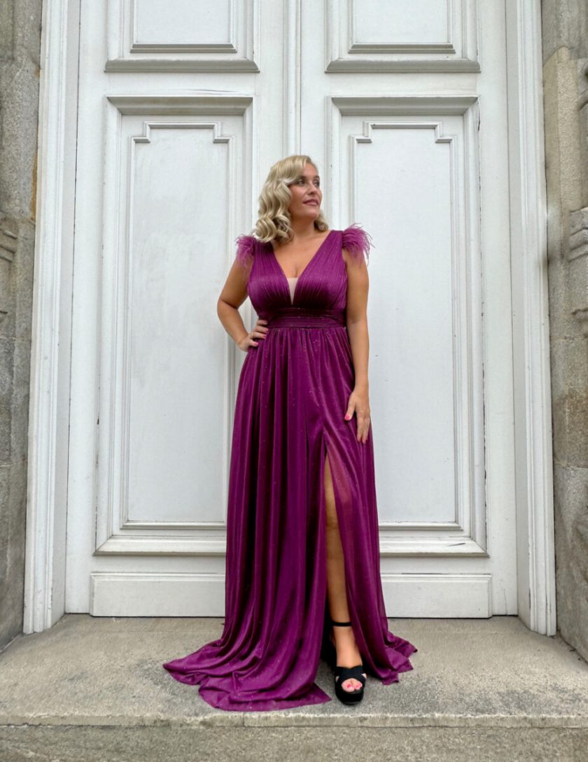 Vestido Plumas Hombros Curvy - Imagen 4