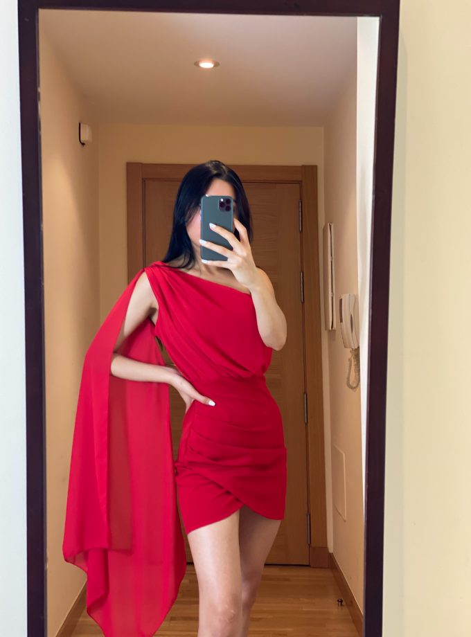 Vestido Corto Manga Gasa