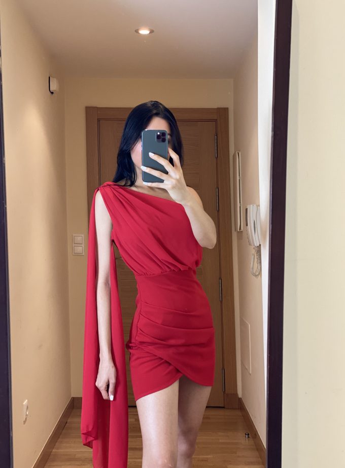 Vestido Corto Manga Gasa