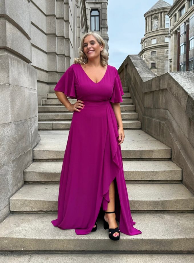 Vestido Volante Mangas Curvy