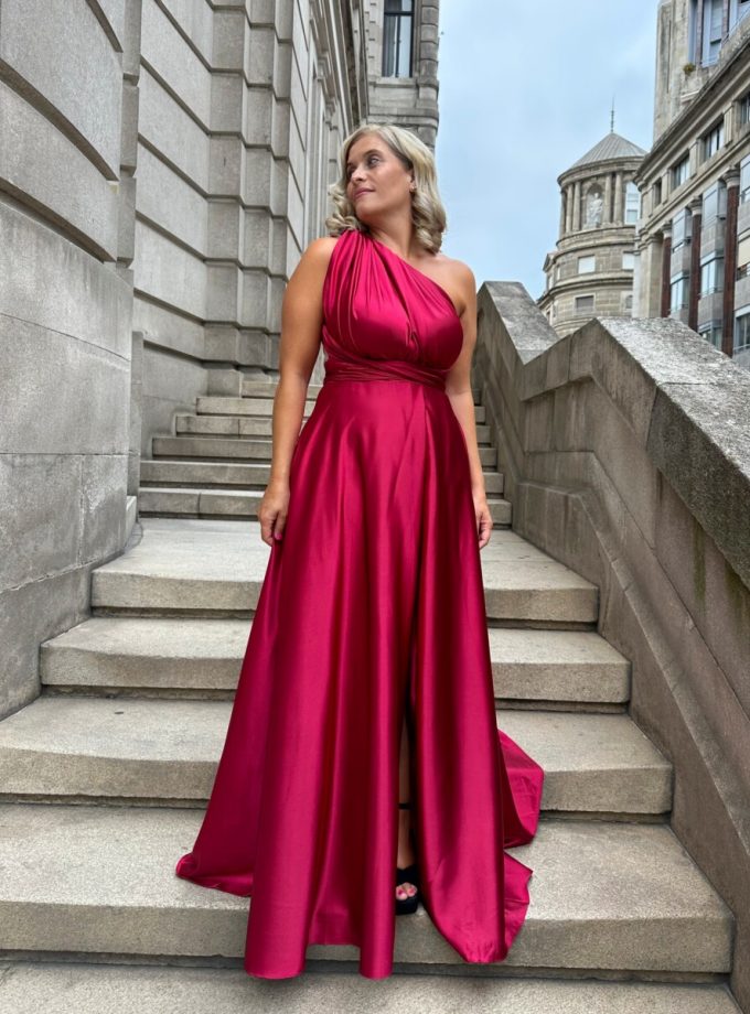 Vestido Multiposición Seda Abertura