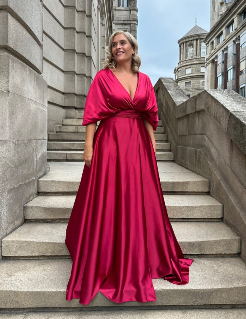 Vestido Multiposición Seda Abertura - Imagen 4
