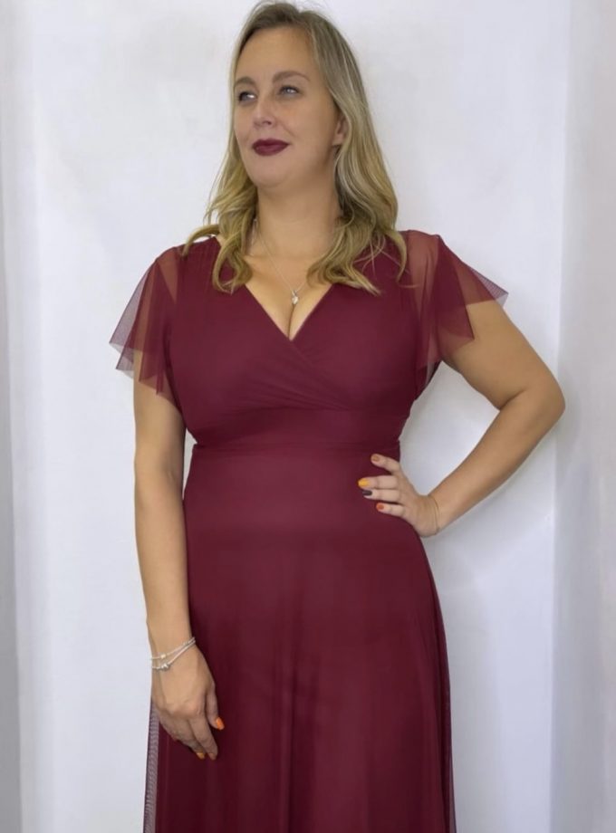 Vestido Tul Basic Mangas