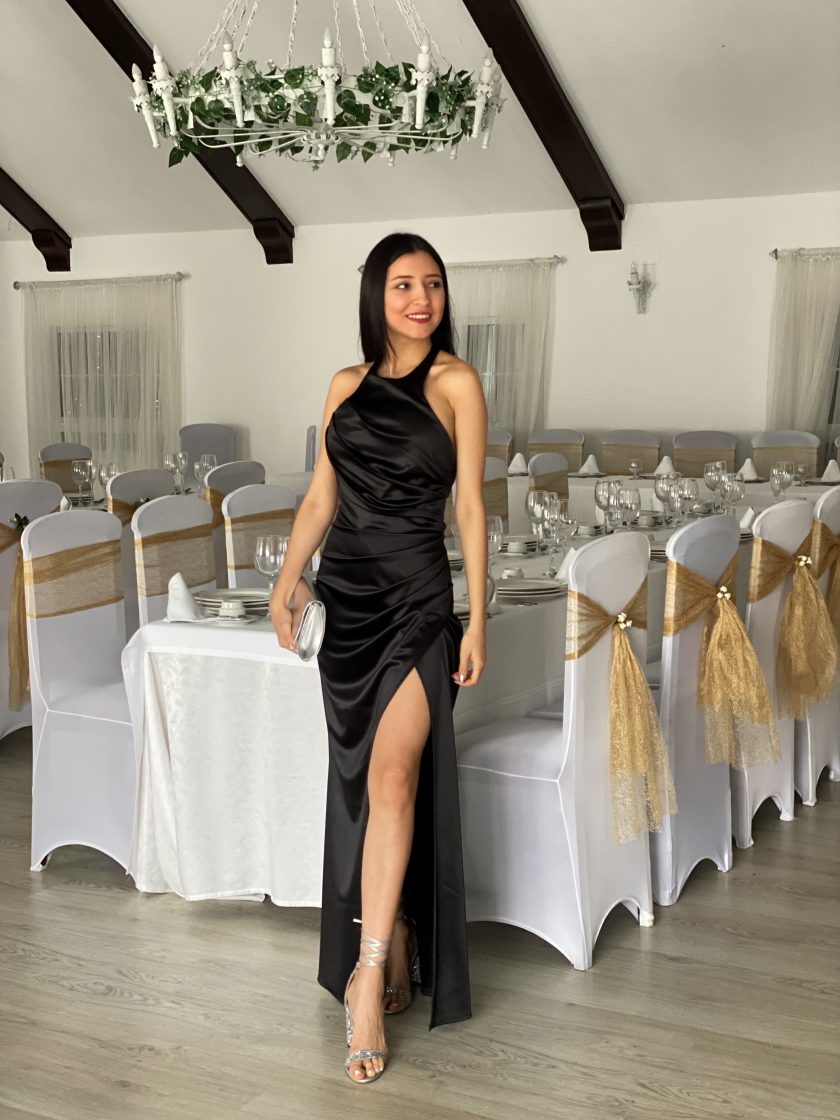 Vestido Seda Halter Drapeado - Imagen 33