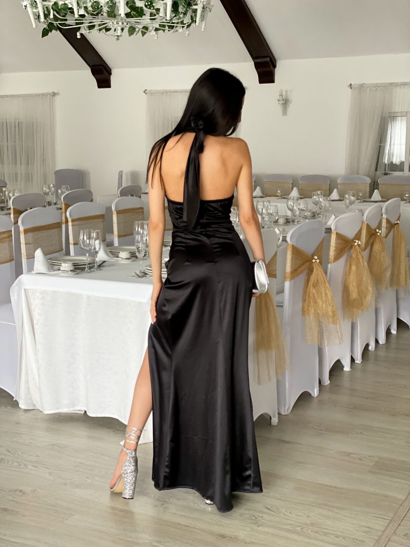 Vestido Seda Halter Drapeado - Imagen 6