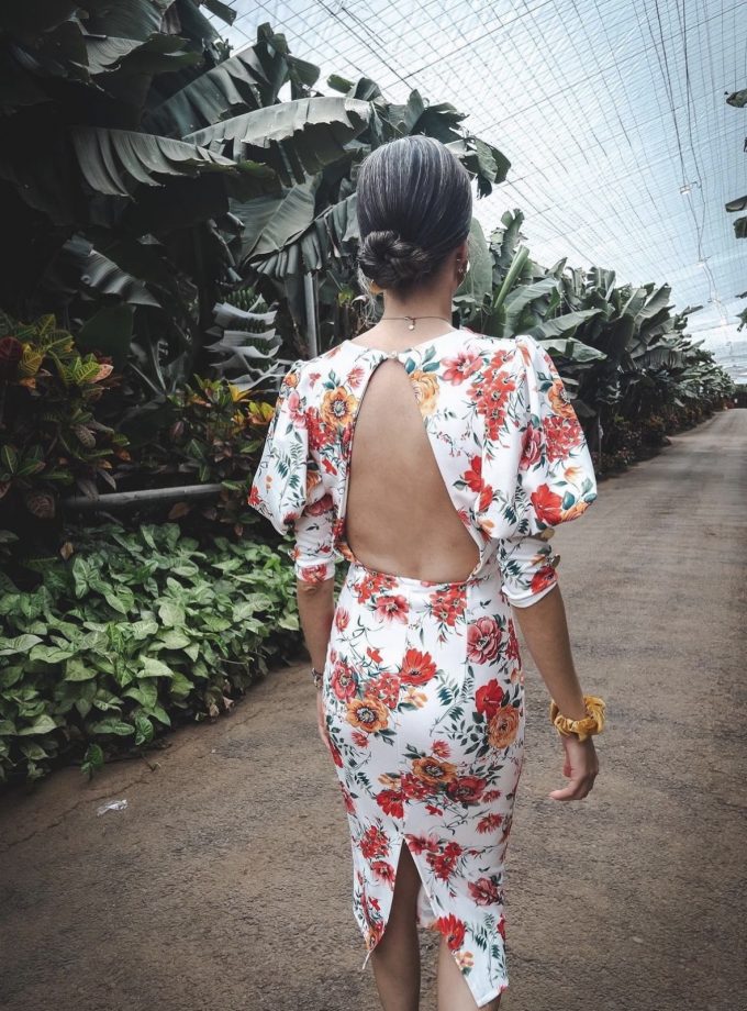 Vestido Midi Botones Estampado