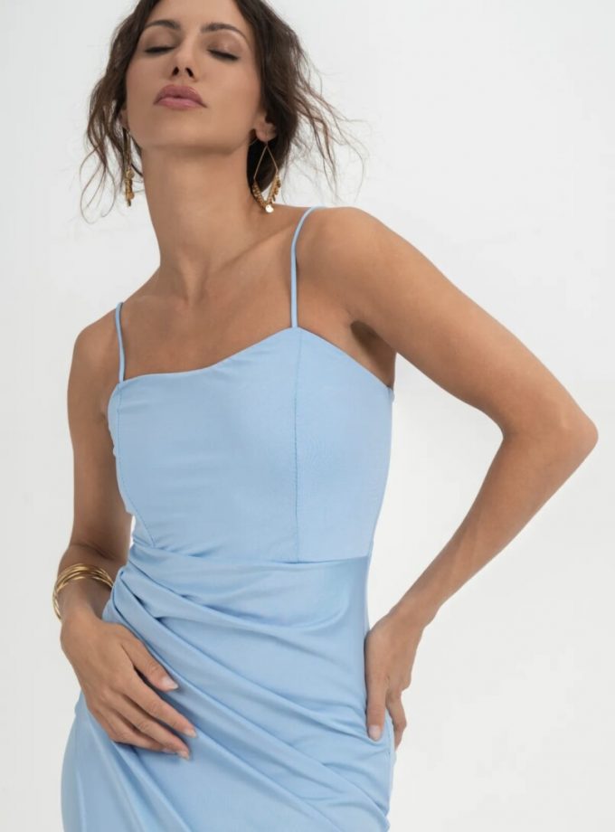 Vestido Seda Elástico Drapeado Espalda Novia