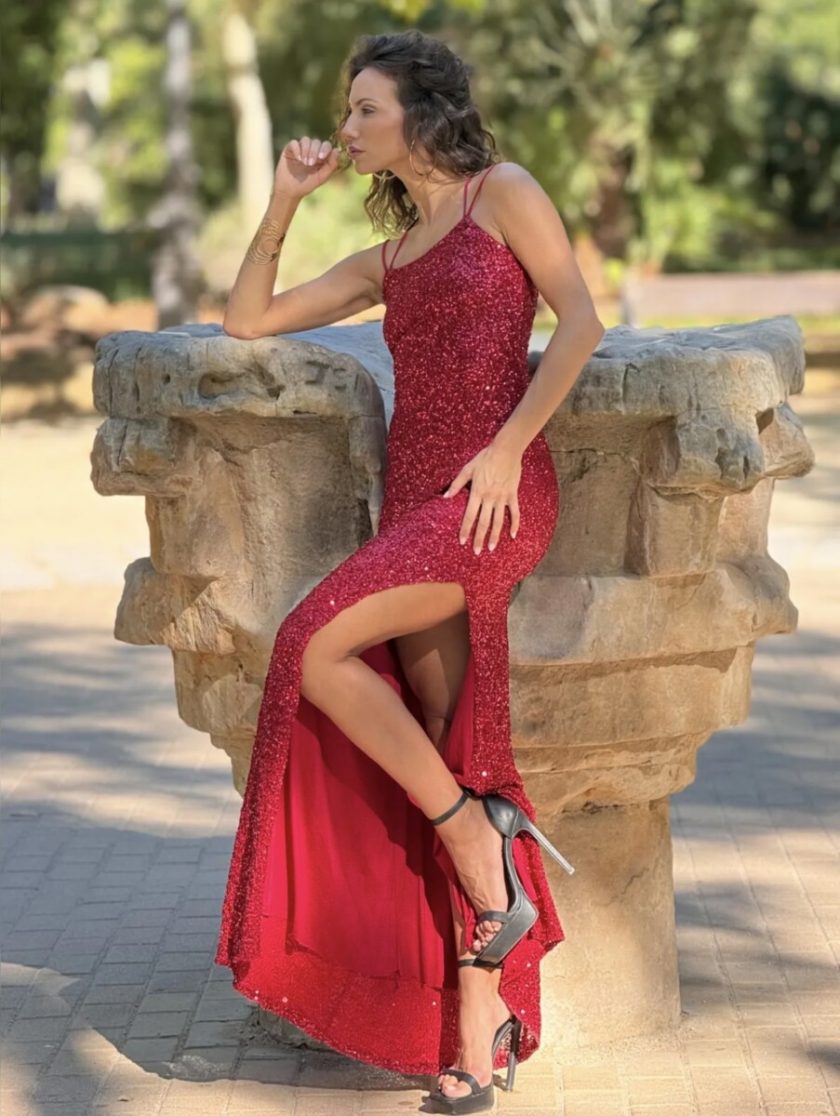 Vestido Lentejuelas Elástico Largo - Imagen 4