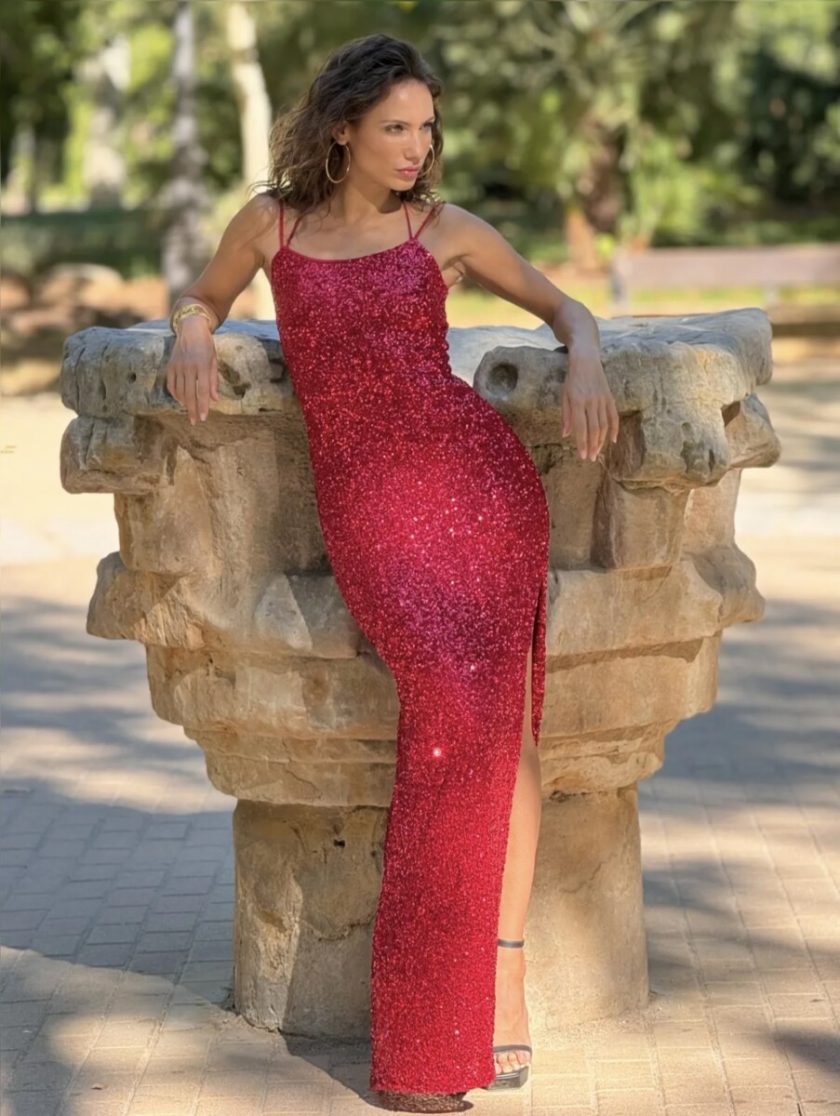 Vestido Lentejuelas Elástico Largo - Imagen 9
