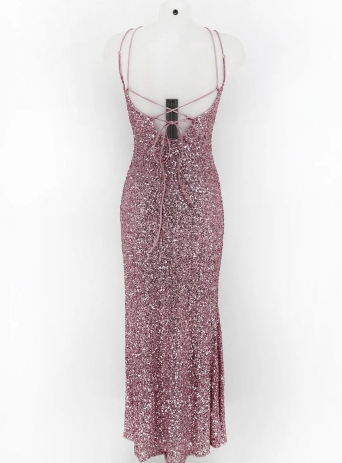 Vestido Lentejuelas Elástico Largo