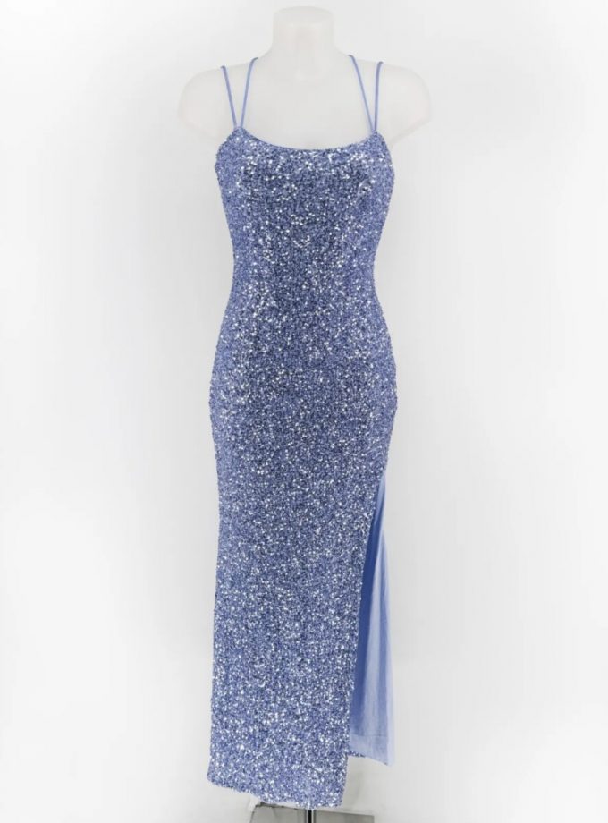 Vestido Lentejuelas Elástico Largo