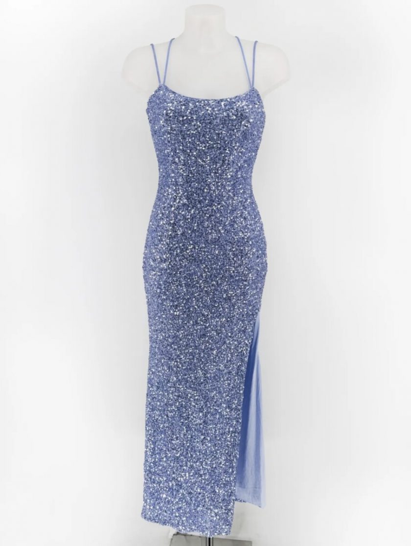 Vestido Lentejuelas Elástico Largo - Imagen 8