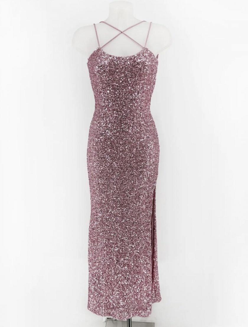 Vestido Lentejuelas Elástico Largo - Imagen 11