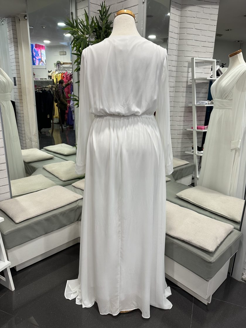 Vestido Gasa Aberturas Mangas Novia - Imagen 9