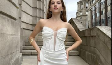 Vestido Sirena Corsé Brillos Novia