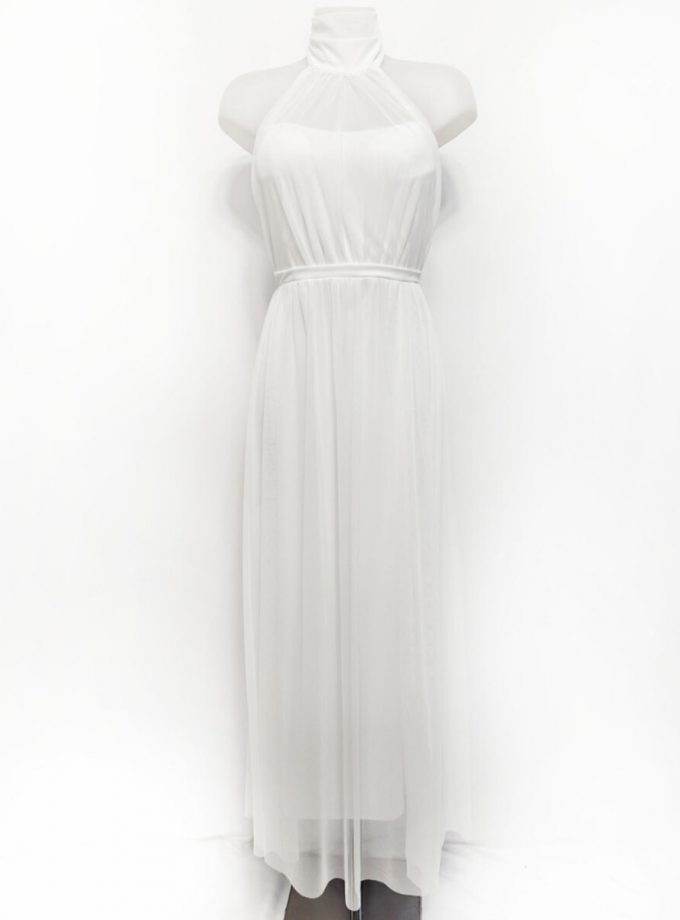 Vestido Tul Halter Transparencia Pecho Novia