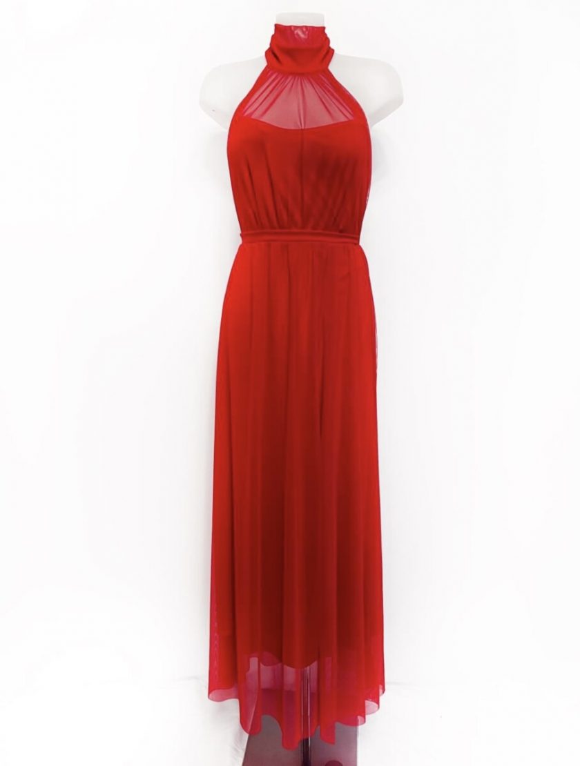 Vestido Tul Halter Transparencia pecho - Imagen 3