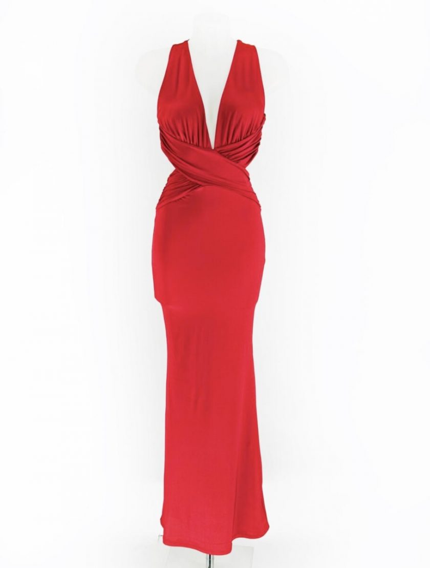 Vestido Seda Sirena Cruzado Espalda - Imagen 9