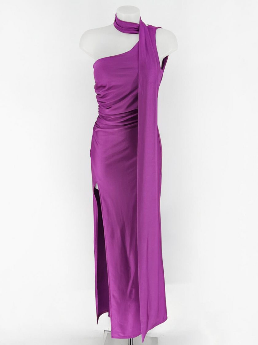 Vestido Seda Atado Cuello - Imagen 3