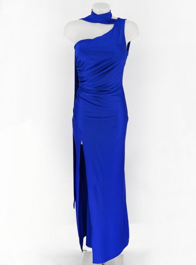 Vestido Seda Atado Cuello