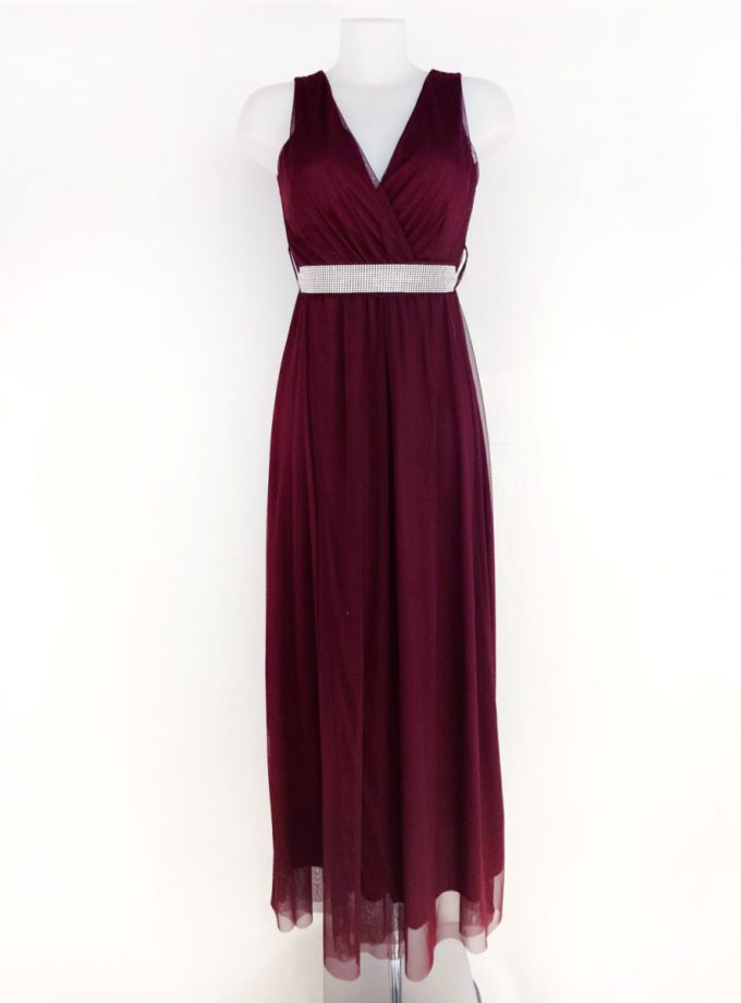 Vestido Tul Basic Cintura Brillos