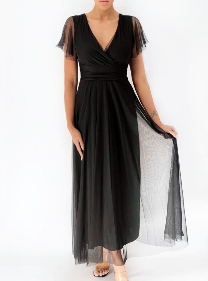 Vestido Tul Basic Mangas