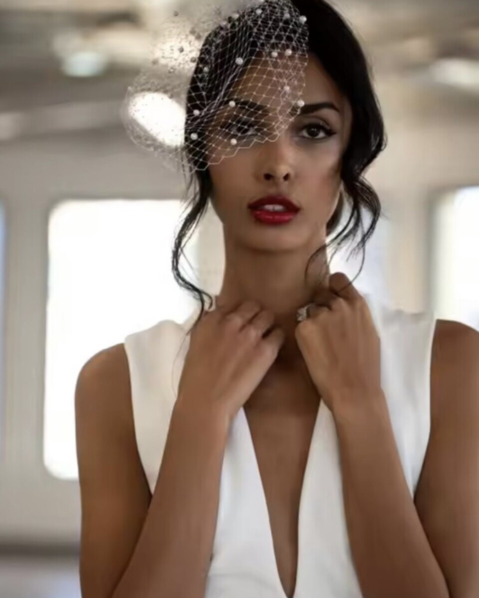 Tocado Velo Mini Perlas