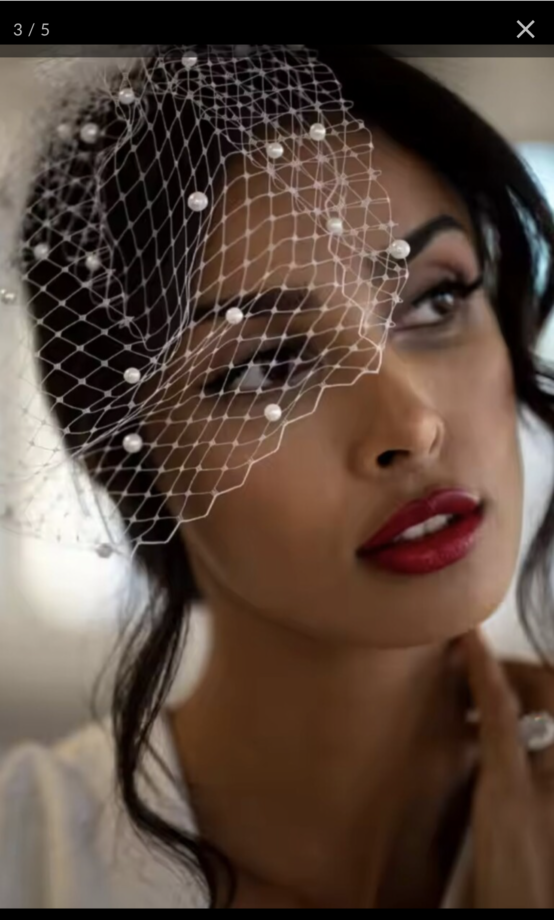 Tocado Velo Mini Perlas